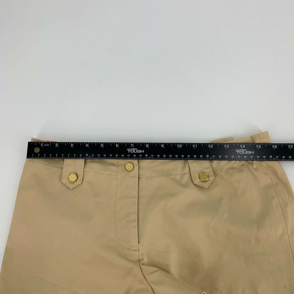 Tory Burch Beige Cotton Shorts with Gold Buttons - Picture 9 of 10